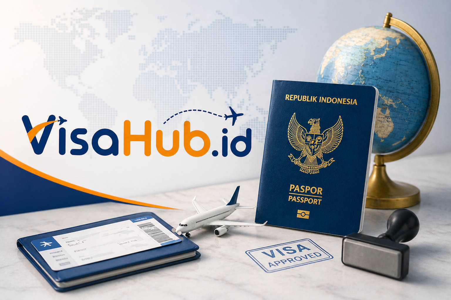 Ilustrasi pemeriksaan dan persiapan dokumen visa secara profesional