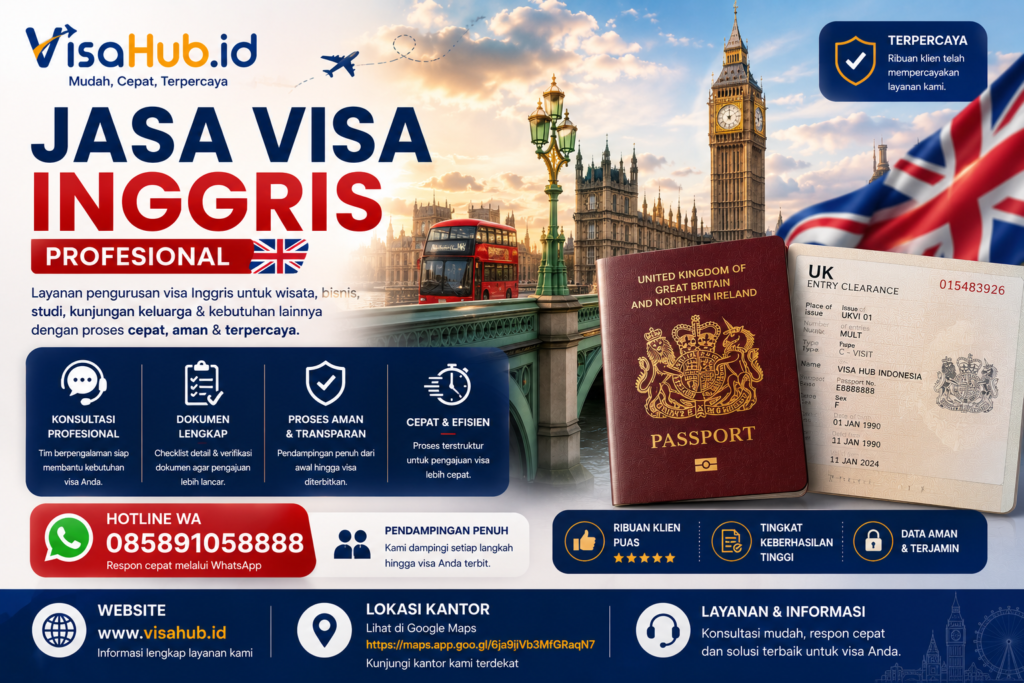 Jasa visa Inggris profesional untuk pengurusan visa UK lebih mudah